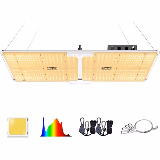 Quantum Board-Q 660W Dimmable High PAR/Best in Field Fluence LED Grow Light Dlc Approved Full Spectrum Efficacy up to 2.7 Umol/J for Hydroponics